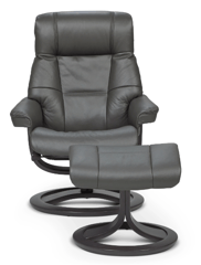 Rena Large Reclining Pedestal Chair and Ottoman